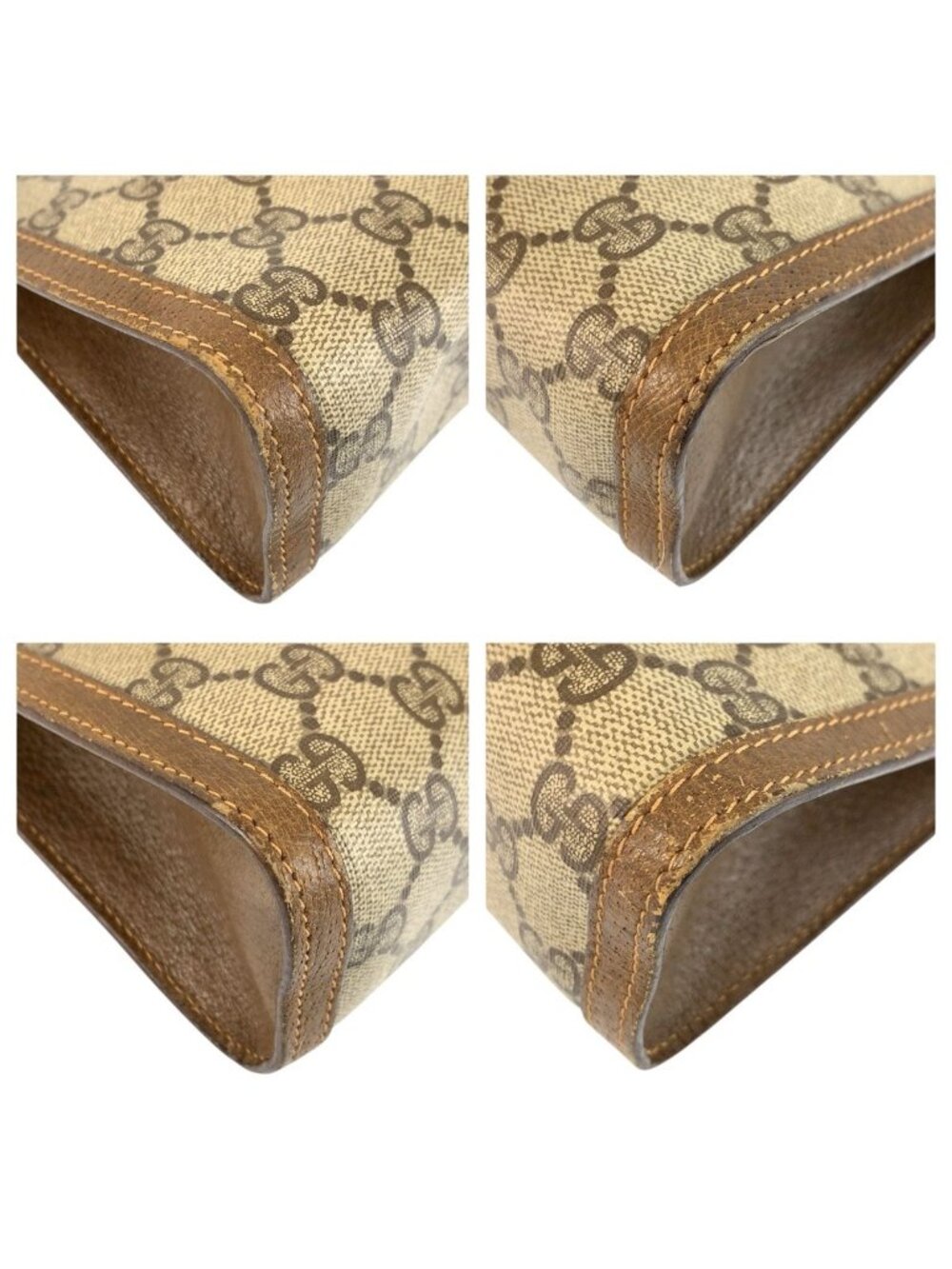 Gucci Vintage Sherry Line Beige GG Supreme Canvas Clutch - Picture 4 of 9